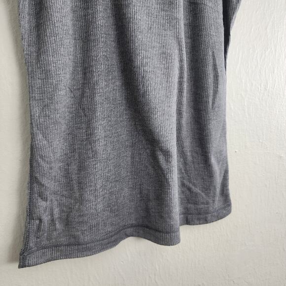 NEW Free People Only You Gray Cotton Ribbed Tank Top with Lace Trim - Picture 6 of 11